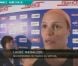 Laure Manaudou s'exprime au micro de L'Equipe après son record de France sur 50 m le 21 mars 2012