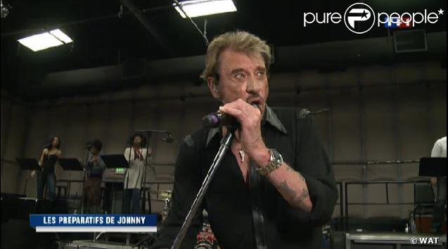 Les dernières répétitions de Johnny Hallyday avant sa tournée mondiale qui débutera le 24 avril à Los Angeles