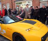 Le prince Joachim de Danemark au rallye des voitures électriques à Tonder le 29 avril 2012.