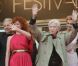 L'équipe du film  Vous N'avez encore rien vu  sur le tapis rouge du Palais des festivals avant la projection du long-métrage en compétition officielle, le 21 mai 2012.