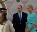 Le prince Albert et Charlene le 26 mai 2012 dans le paddock à la rencontre de personnes hadicapées à l'occasion du Grand Prix de Monaco