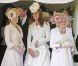 La comtesse de Wessex, Kate Middleton, duchesse de Cambridge, et Camilla Parker Bowles, duchesse de Cornouailles, lors de la cérémonie de l'Ordre de la Jarretière au château Windsor, à Londres, le 18 juin 2012