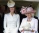 Kate Middleton et Camilla Parker Bowles lors de la cérémonie de l'Ordre de la Jarretière au château Windsor, à Londres, le 18 juin 2012