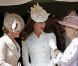 La comtesse de Wessex, Kate Middleton, duchesse de Cambridge, et Camilla Parker Bowles, duchesse de Cornouailles, lors de la cérémonie de l'Ordre de la Jarretière au château Windsor, à Londres, le 18 juin 2012