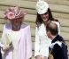 Camilla Parker Bowles, Kate Middleton et le prince William lors de la cérémonie de l'Ordre de la Jarretière se déroulant du château Windsor à la chapelle Saint Georges, le 18 juin 2012