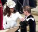La belle Kate Middleton et le prince William lors de la cérémonie de l'Ordre de la Jarretière se déroulant du château Windsor à la chapelle Saint Georges, le 18 juin 2012