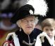 Elizabeth II lors de la cérémonie de l'Ordre de la Jarretière se déroulant du château Windsor à la chapelle Saint Georges, le 18 juin 2012
