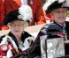 La reine Elizabeth II et le prince Philip lors de la cérémonie de l'Ordre de la Jarretière se déroulant du château Windsor à la chapelle Saint Georges, le 18 juin 2012