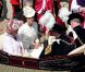 Kate Middleton lors de la cérémonie de l'Ordre de la Jarretière se déroulant du château Windsor à la chapelle Saint Georges, le 18 juin 2012