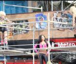 Les pussycat dolls lors du tournage du clip  When I grow up 