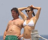 Kate Walsh et son compagnon Chris Case, au Mexique, le 19 juillet 2012.