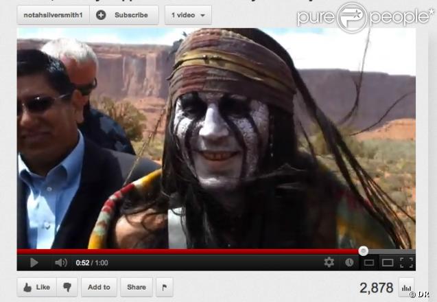 Johnny Depp métamorphosé en indien pour  The Lone Ranger . Juillet 2012.