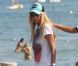 Tara Reid à la sortie du Club 55 à Saint-Tropez le 24 juillet 2012