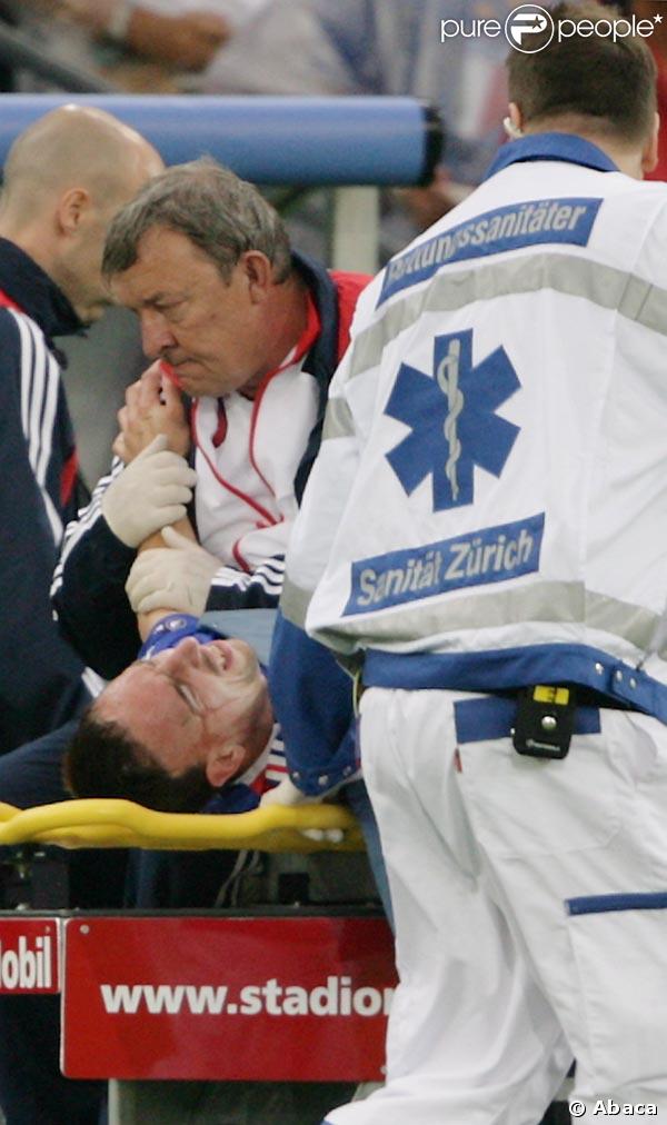 Franck Ribery blessé pndant le match France Italie