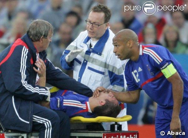 Franck Ribery blessé pndant le match France Italie