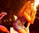  Clara Morgane lors du concert "ON THE BEACH" à Liège durant lequel elle s'est produite aux côtés du DJ Jey Didarko, son mari, et de ses danseurs Harmony et Fabso le 2 août 2012. 