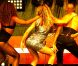  Clara Morgane met le feu lors du concert "ON THE BEACH" à Liège durant lequel elle s'est produite aux côtés du DJ Jey Didarko, son mari, et de ses danseurs Harmony et Fabso le 2 août 2012. 
