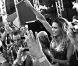  Clara Morgane lors du concert "ON THE BEACH" à Liège durant lequel elle s'est produite aux côtés du DJ Jey Didarko, son mari, et de ses danseurs Harmony et Fabso le 2 août 2012. 