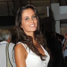 Malika Ménard, souriante, au Club France lors des Jeux olympiques de Londres, le 12 août 2012