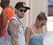 Joel Madden, Nicole Richie et leur fils Sparrow déguisé en pirate lors d'une fête d'anniversaire. Beverly Hills, le 19 août 2012.