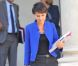 La ministre du droit des femmes et porte-parole du gouvernement Najat Vallaud-Belkacem quitte l'Élysée à l'issue du conseil des ministres du 29 août.