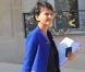 La ministre du droit des femmes et porte-parole du gouvernement Najat Vallaud-Belkacem quitte l'Élysée à l'issue du conseil des ministres du 29 août.