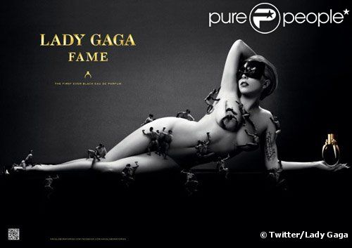 Lady Gaga nue dans la campagne de son parfum  Fame  signée Steven Klein, 2012.
