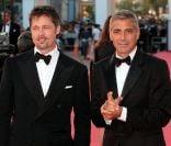 Brad Pitt et George Clooney lors du festival de Venise 2008