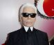 Karl Lagerfeld présente sa collection spéciale pour la marque de cosmétiques Shu Uemura, à Paris, le 11 septembre 2012.