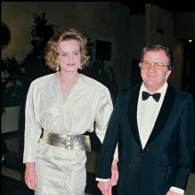 Pierre Mondy et son amie au festival de télévision de Monaco. 17/02/1986