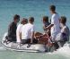Kate Moss, son mari Jamie Hince et Vladislav Doronin en vacances à Ibiza, le 15 septembre 2012.