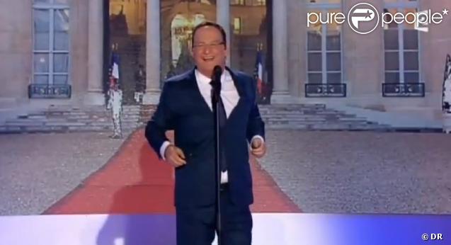 Patrick Sébastien imite François Hollande le 16 septembre 2012 sur le plateau de  Vivement dimanche prochain  sur France 2