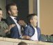 David Beckham assiste à un match de football opposant le FC Toronto au L.A. Galaxy, le samedi 22 septembre à Los Angeles.