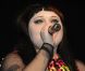 Beth Ditto, chanteuse du groupe Gossip, animait la soirée/présentation printemps-été 2013 de Versus. Milan, le 21 septembre 2012.