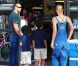 Martin Kirsten, Heidi Klum et ses deux garçons Henry et Johan arrivent au magasin Big 5. Los Angeles, le 24 septembre 2012.