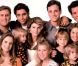 Les acteurs principaux de la série  La fête à la maison  en 1987.