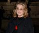 Catherine Deneuve arrive à l'École Nationale Supérieure des Beaux-Arts pour le défilé Lanvin printemps-été 2013. Paris, le 27 septembre 2012.