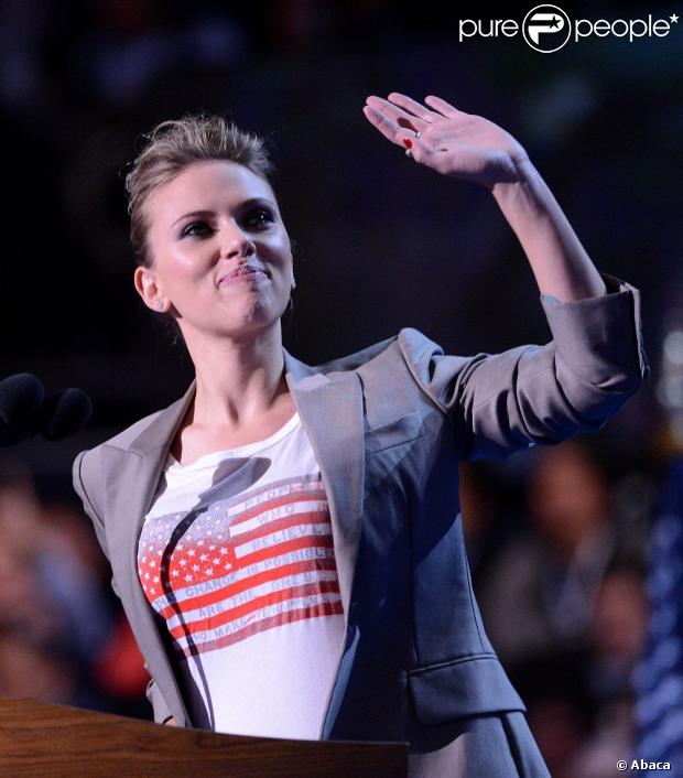 Scarlett Johansson à la convention des démocrates le 6 septembre 2012.