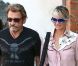 Johnny Hallyday et Laeticia dans le quartier de Santa Monica, le 27 septembre 2012.