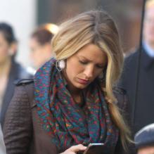 Blake Lively sur le tournage de Gossip Girl, le 1er octobre 2012 à New York