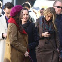Leighton Meester et Blake Lively sur le tournage de Gossip Girl, le 1er octobre 2012 à New York