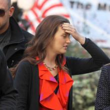 Leighton Meester sur le tournage de Gossip Girl, le 1er octobre 2012 à New York