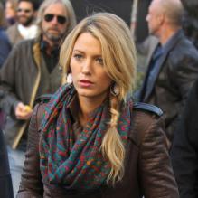 Blake Lively alias la superbe Serena sur le tournage de Gossip Girl, le 1er octobre 2012 à New York