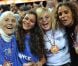 Marie-Claire Noah entourée de ses enfants et petits-enfants la finale de l'Eurobasket 2011 entre la France et Espagne à Kaunas en Lituanie le 19 septembre 2011