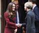 Catherine, duchesse de Cambridge et le prince William étaient les invités de l'Honorable Société du Middle Temple, une des quatre  Inns of Court , à Londres, le 8 octobre 2012, pour rencontrer des lauréats des bourses royales et inaugurer celle à leur nom.