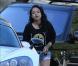 Karrueche Tran se rend au domicile de Chris Brown à Hollywood, lundi 8 octobre 2012.