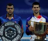  Jo-Wilfried Tsonga lors de sa défaite en finale du tournoi de Pékin le 7 octobre 2012 face à Novak Djokovic 