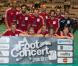  Ycare, Grégoire, Jean-Alain Boumsong et les membres de leur équipe lors du Foot-Concert qui se déroulait à Lyon le 13 octobre 2012 au profit de l'association Huntington Avenir 