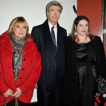 Michele Bernier et sa fille Charlotte Gaccio avec Pierre Godé au théâtre de la Gaîté Montparnasse pour un concert du pianiste Dimitri Naïditch à Paris le 19 novembre 2012