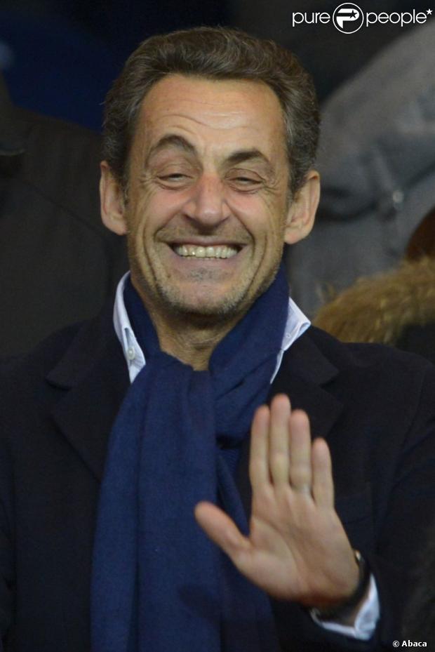 Nicolas Sarkozy lors du match entre le PSG et Lyon le 16 décembre 2012 au Parc des Princes (victoire 1-0 du PSG) à Paris